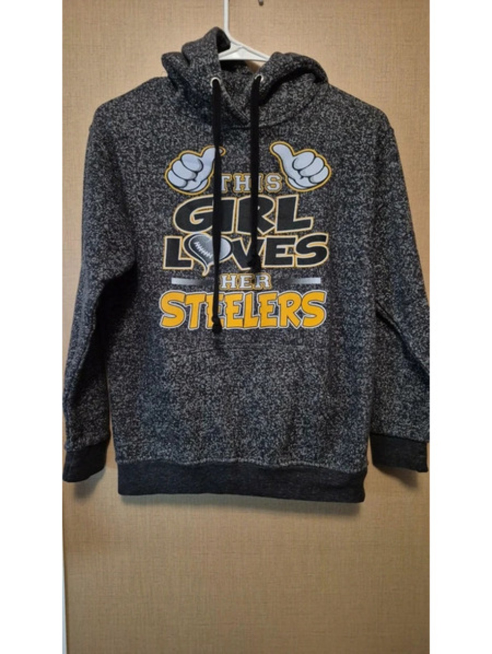 Area Code 212 Women's Small Gray Steelers Girl Hoodie